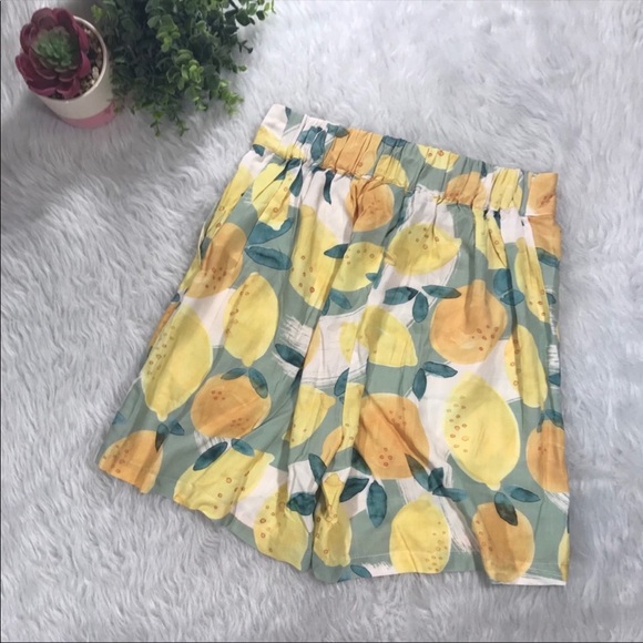 NWT Anthropologie Costanza Silk Lemon Shorts - Picture 4 of 8